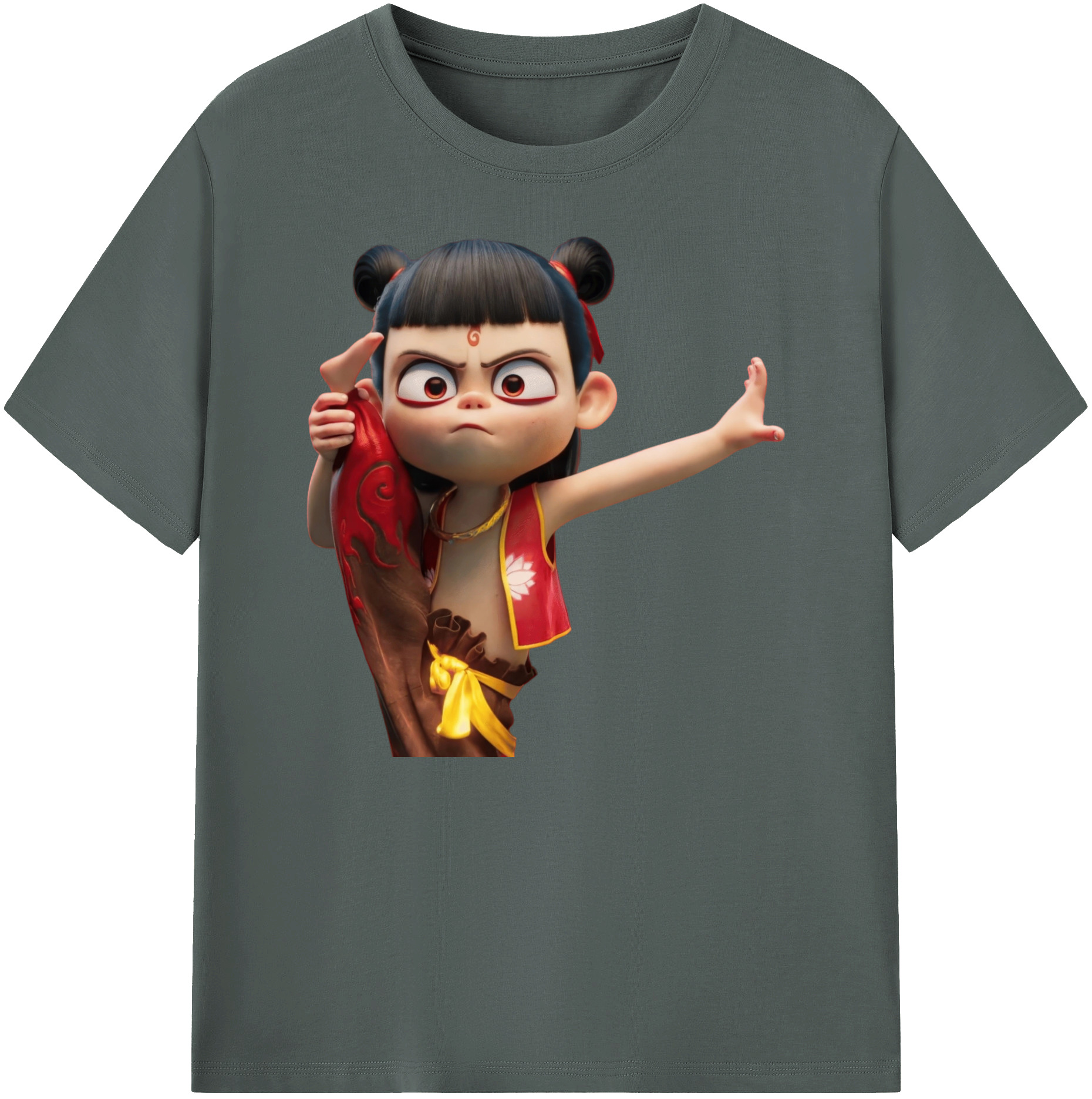 （画像用） Ne Zha 2 ナタ 魔童の大暴れ 綿100％ メンズ半袖Tシャツ｜肌触りやわらか＆通気性